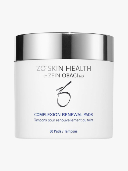 ZO Skin Health Complexion Renewal Pads 60 Pads in branded tub component on a light gray background